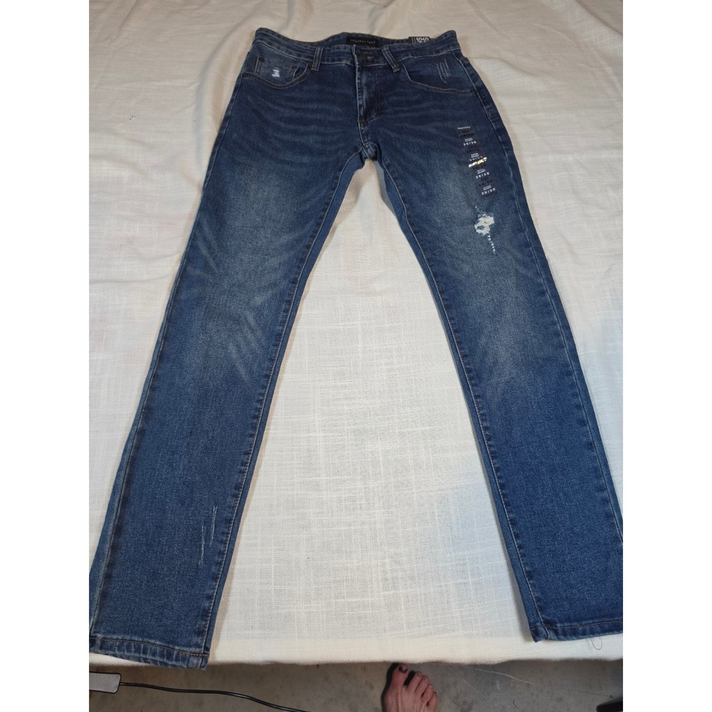 Aeropostale Super Skinny Distressed Blue Jeans Mens 30x30 Medium Wash Denim